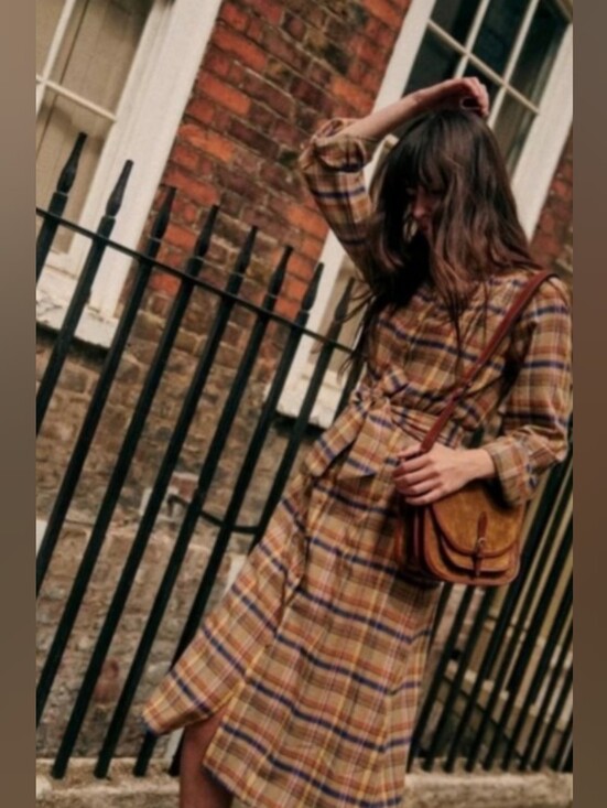 Sezane Dresses & Skirts - Sézane Alix Dress, Folk Check Plaid, Size 38 / US 6